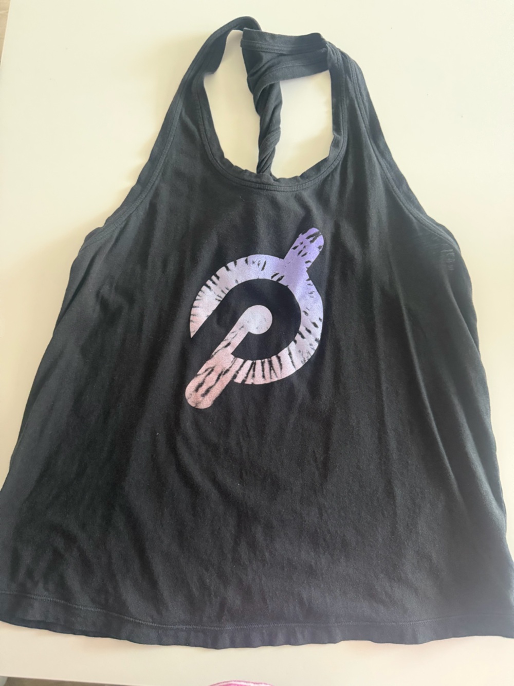 Peloton Black Tank Top with Purple Accent Logo